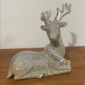Sparkling Silver and Gold Deer Figurine